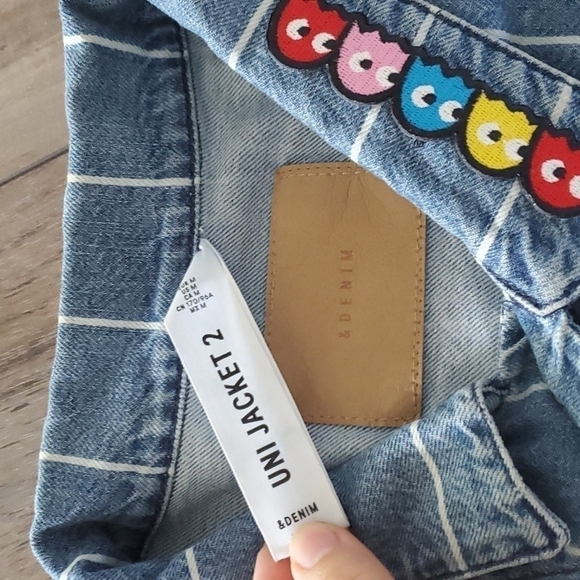 Uni Jacket 2 &Denim Mens Stripe Y2K Jean Jacket sz M - Picture 4 of 10